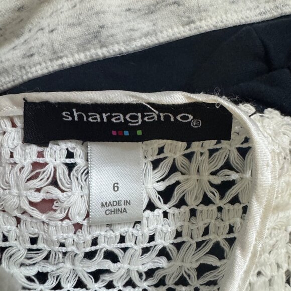 Sharagano Sleeveless Ivory Crochet Shift Dress Size 6 - Picture 5 of 6